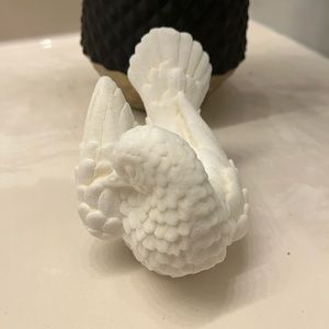 VTG A. Santini White Hand Carved Alabaster Marble Dove Love Bird Italy 1960s